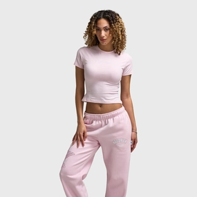 Hoodrich Women's Poise Fitted Tee Pink A Boo / White