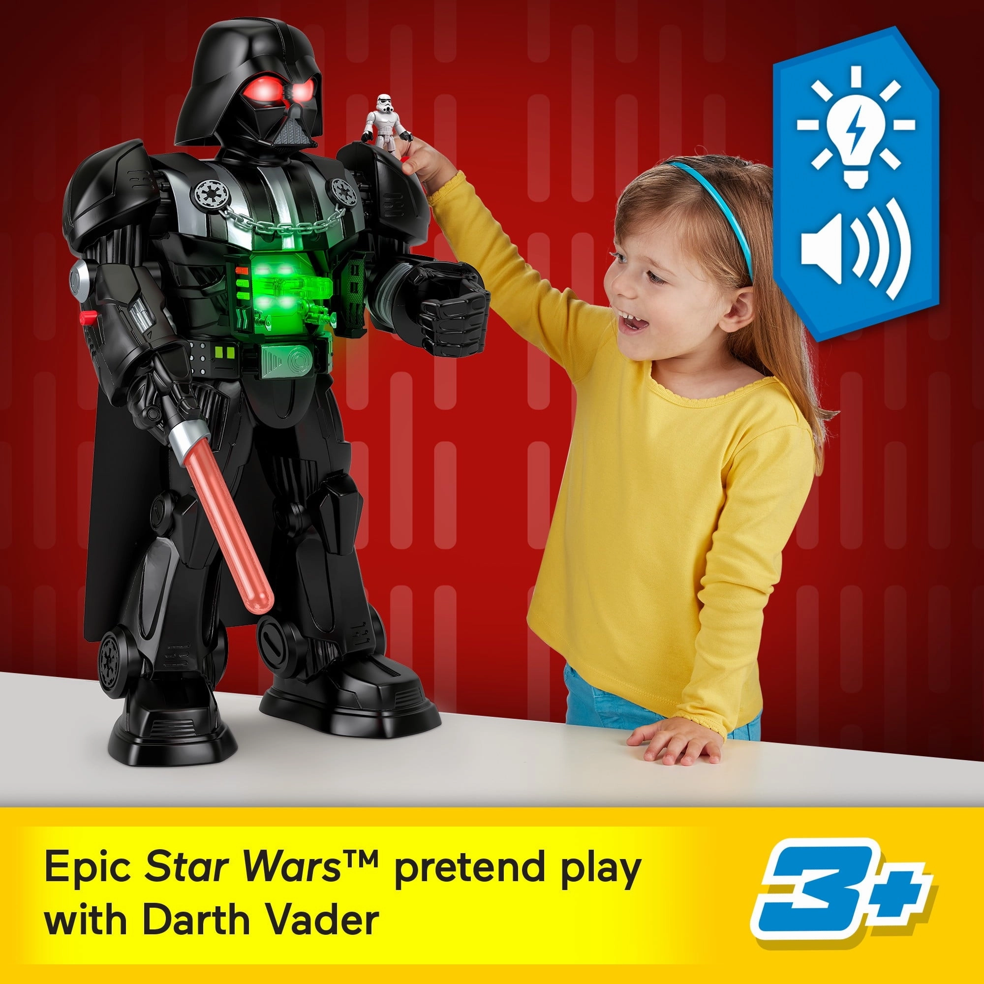 Imaginext HXG51 Star Wars, Darth Vader Bot Action Figure, Includes Stromtrooper Figure
