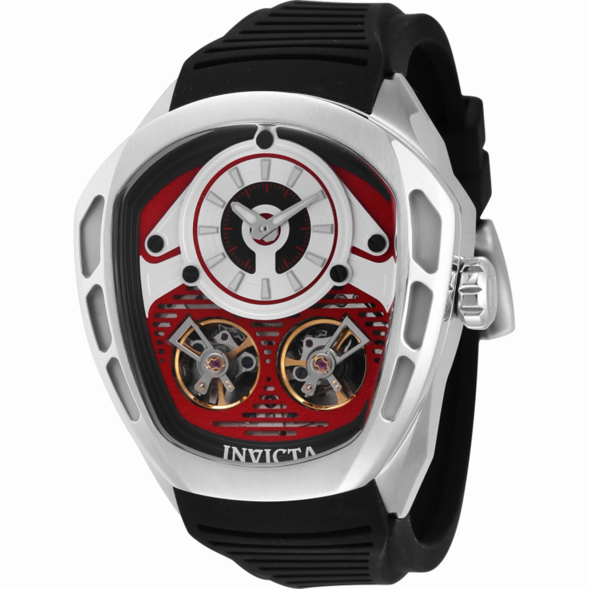 Invicta Men's Watch - Akula Automatic Black, Silver and Red Dial Rubber Strap | 43862