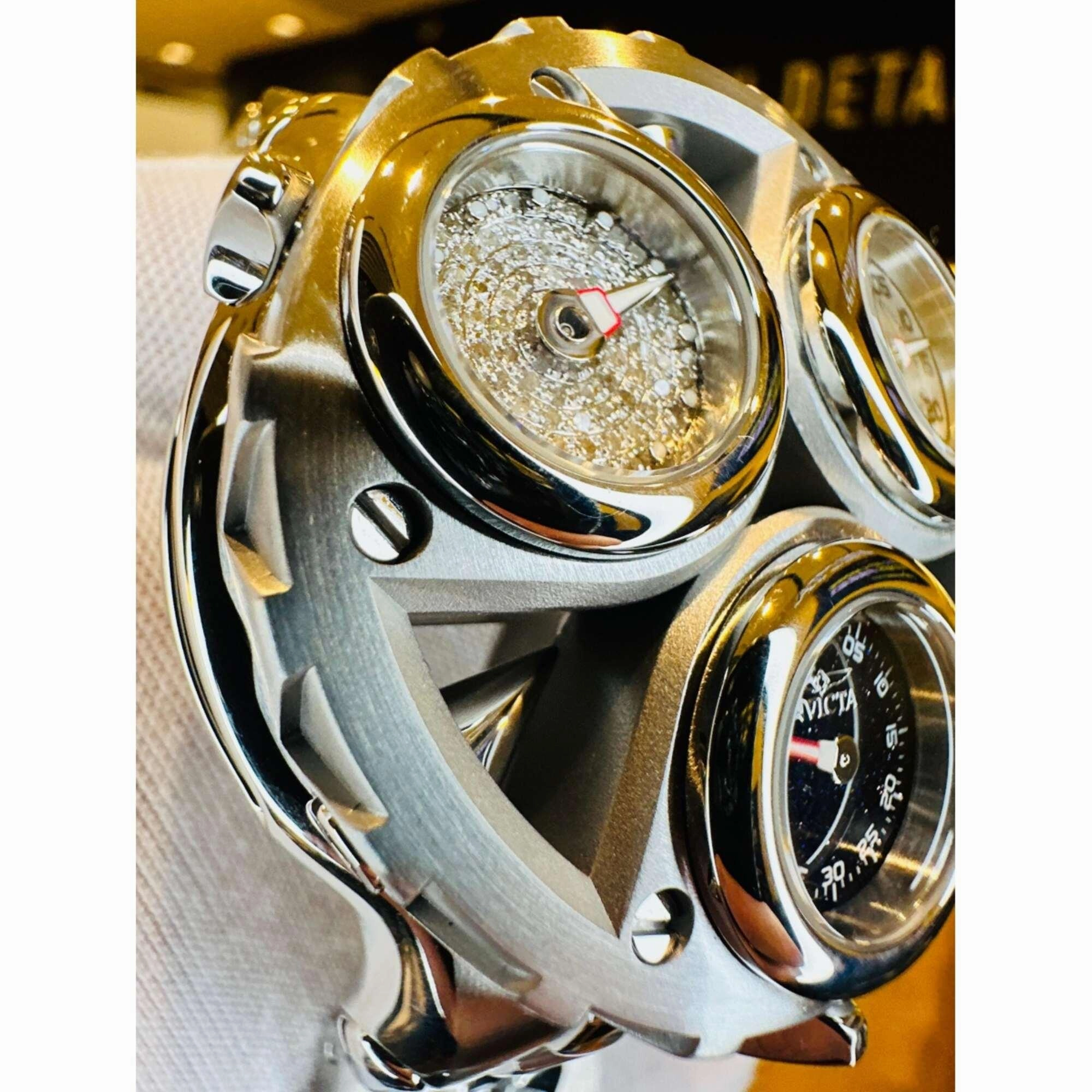 Invicta Men's Watch - Cerberus Diamond Meteorite Dial Silver Tone Bracelet | 45956