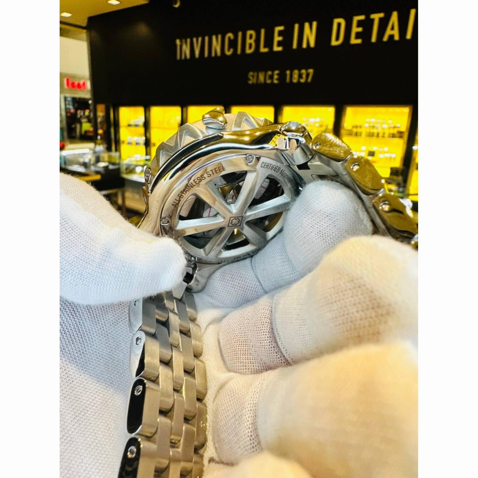 Invicta Men's Watch - Cerberus Diamond Meteorite Dial Silver Tone Bracelet | 45956