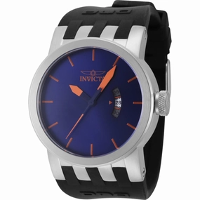Invicta Men's Watch - DNA Silver Tone Case Quartz Blue Dial Silicone Strap | 44223