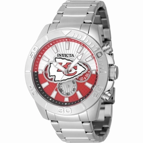 Invicta Men's Watch - NFL Kansas City Chiefs Red and Silver Tone Dial Steel | 47941
