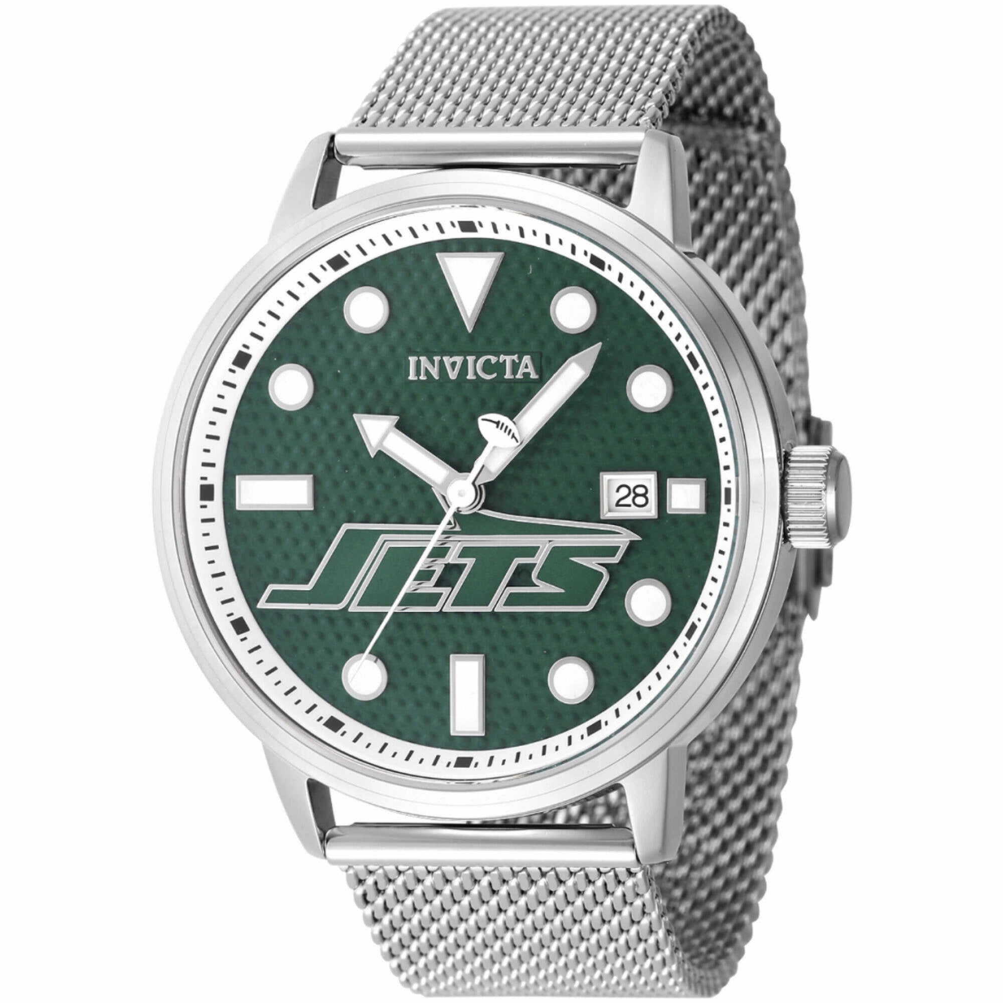 Invicta Men's Watch - NFL New York Jets Quartz Green Dial Steel Mesh Bracelet | 47980