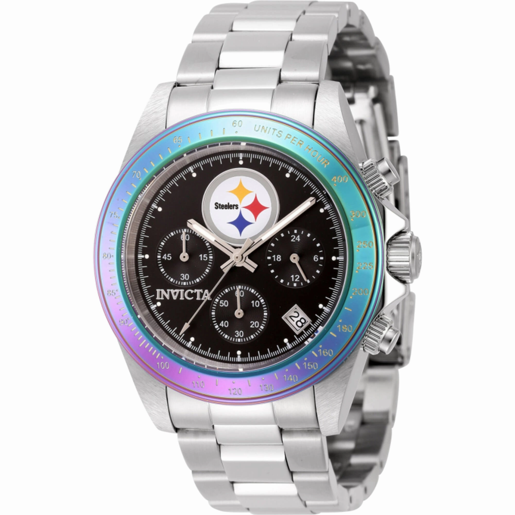 Invicta Men's Watch - NFL Pittsburgh Steelers Chrono Silver Steel Bracelet | 44982