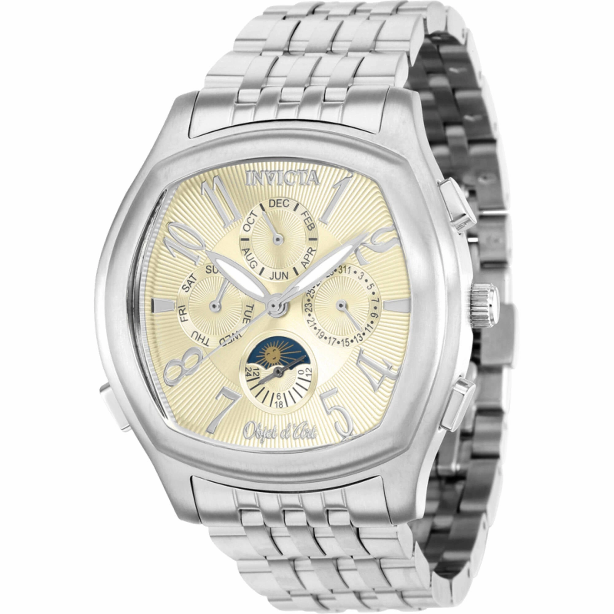 Invicta Men's Watch - Objet D Art Automatic Champagne Dial Silver Bracelet | 37656