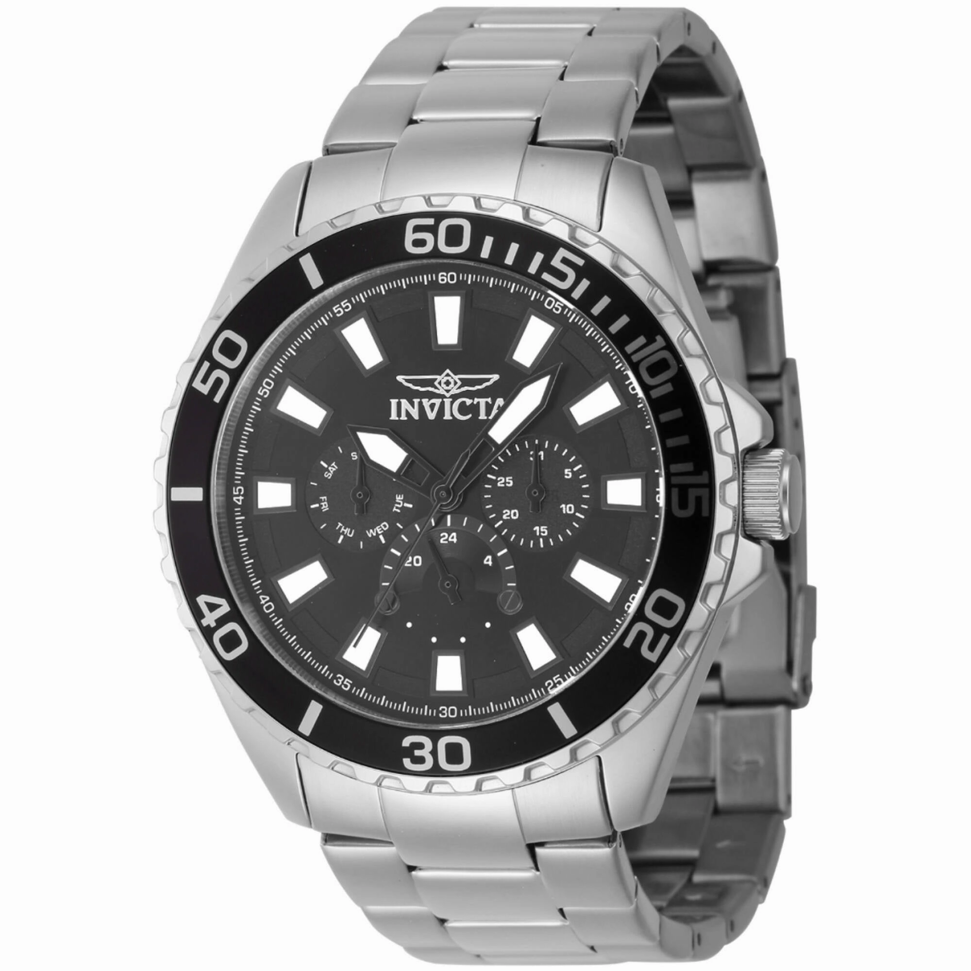 Invicta Men's Watch - Pro Diver Quartz Black Dial Stainless Steel Bracelet | 46898