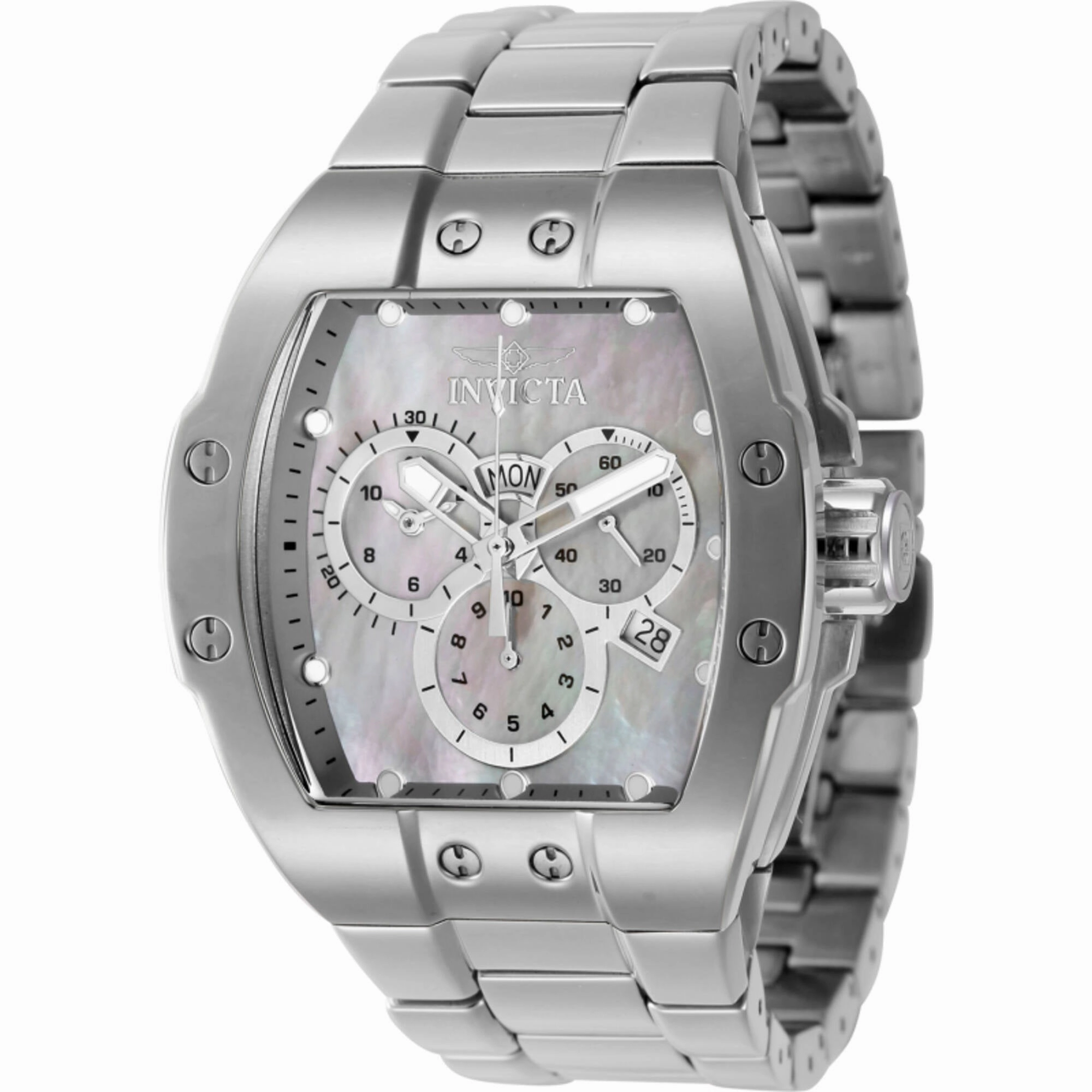 Invicta Men's Watch - S1 Rally Chronograph Platinum Dial Silver Tone Bracelet | 45700