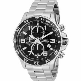Invicta Men's Watch - Specialty Chronograph Black Dial Silver Steel Bracelet | 37146