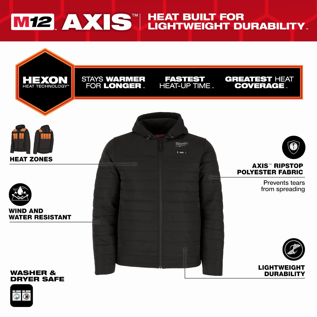 Milwaukee M102G-21L - M12™ Heated AXIS™ Jacket Kit - Gray L