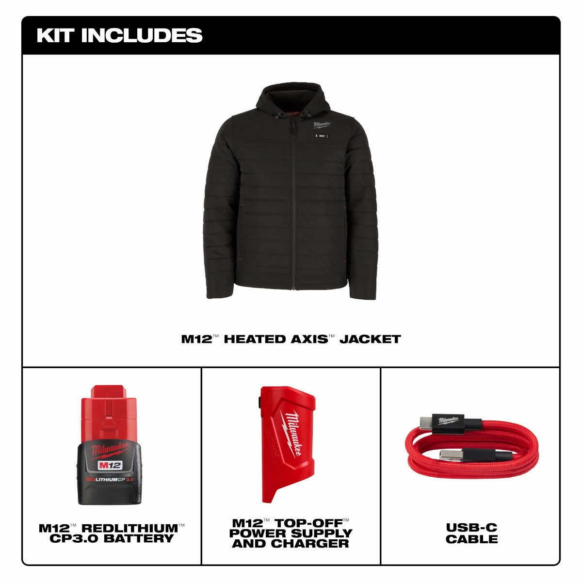 Milwaukee M102G-21L - M12™ Heated AXIS™ Jacket Kit - Gray L