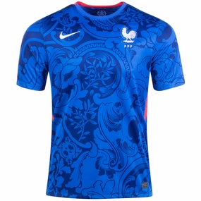 Nike Mens France Home Jersey - Womens UEFA Euro 2022 (Hyper Cobalt/Siren Red)