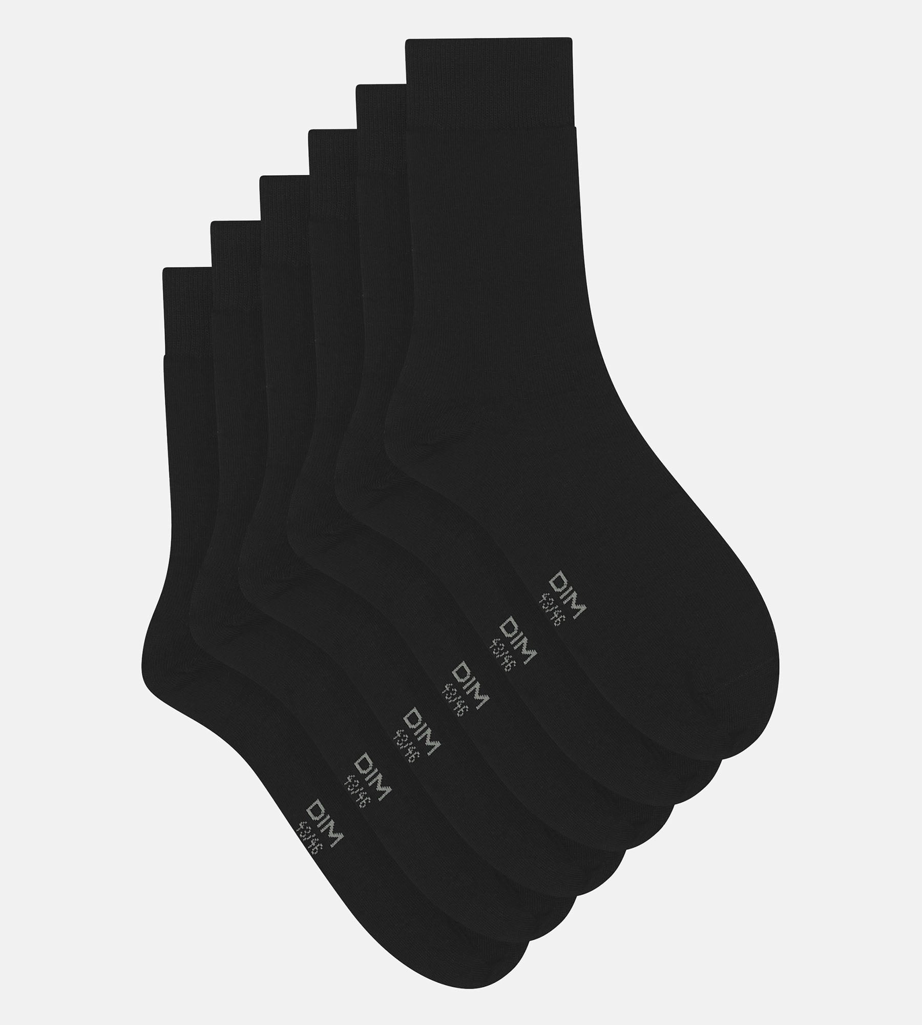 Pack of 3 Pairs of Men's Socks Black Dim Cotton