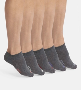 Pack of 5 pairs of men's grey cotton socks with EcoDim labels