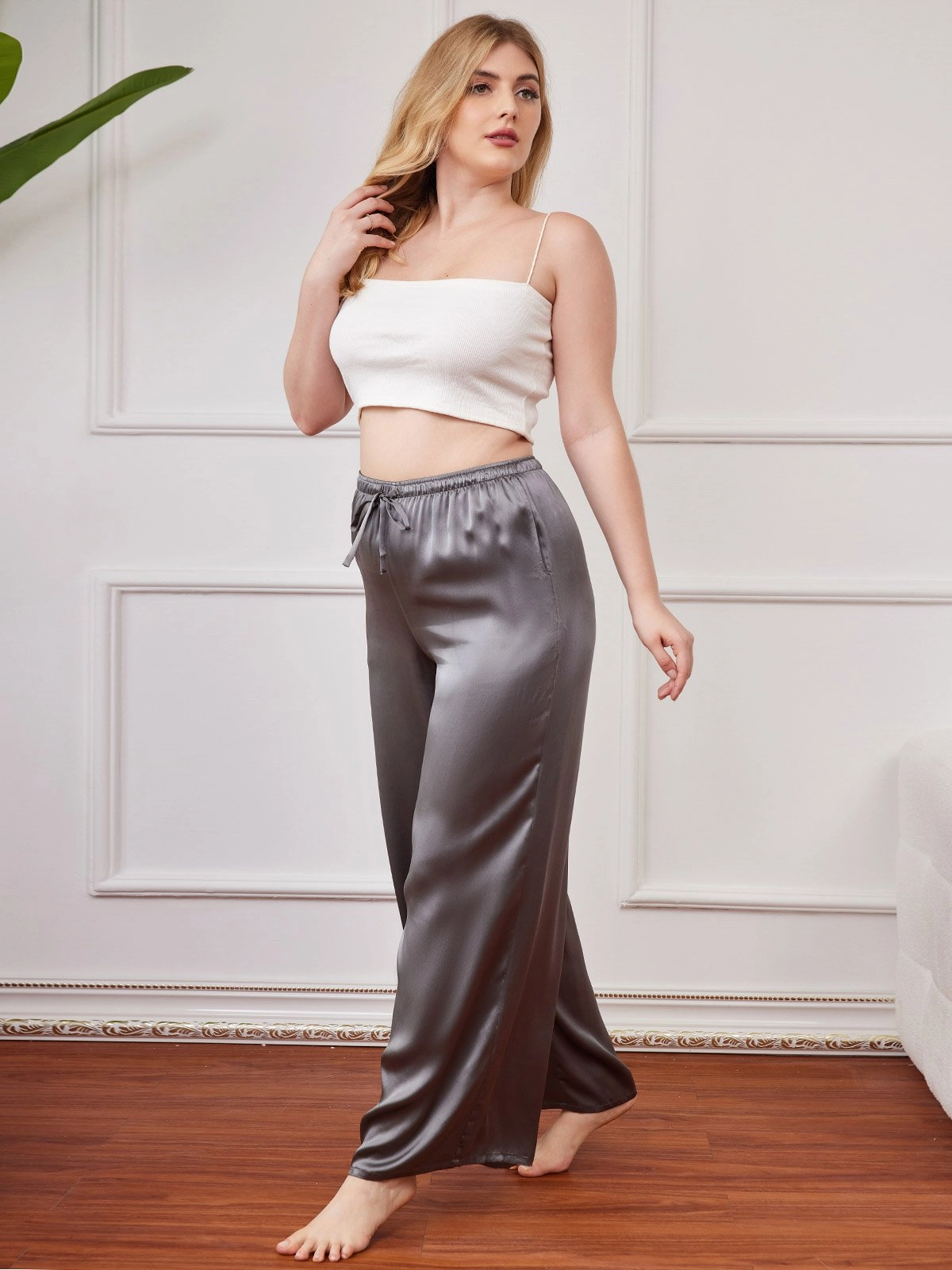 Pure Silk Plus Size Casual Women's Pants
