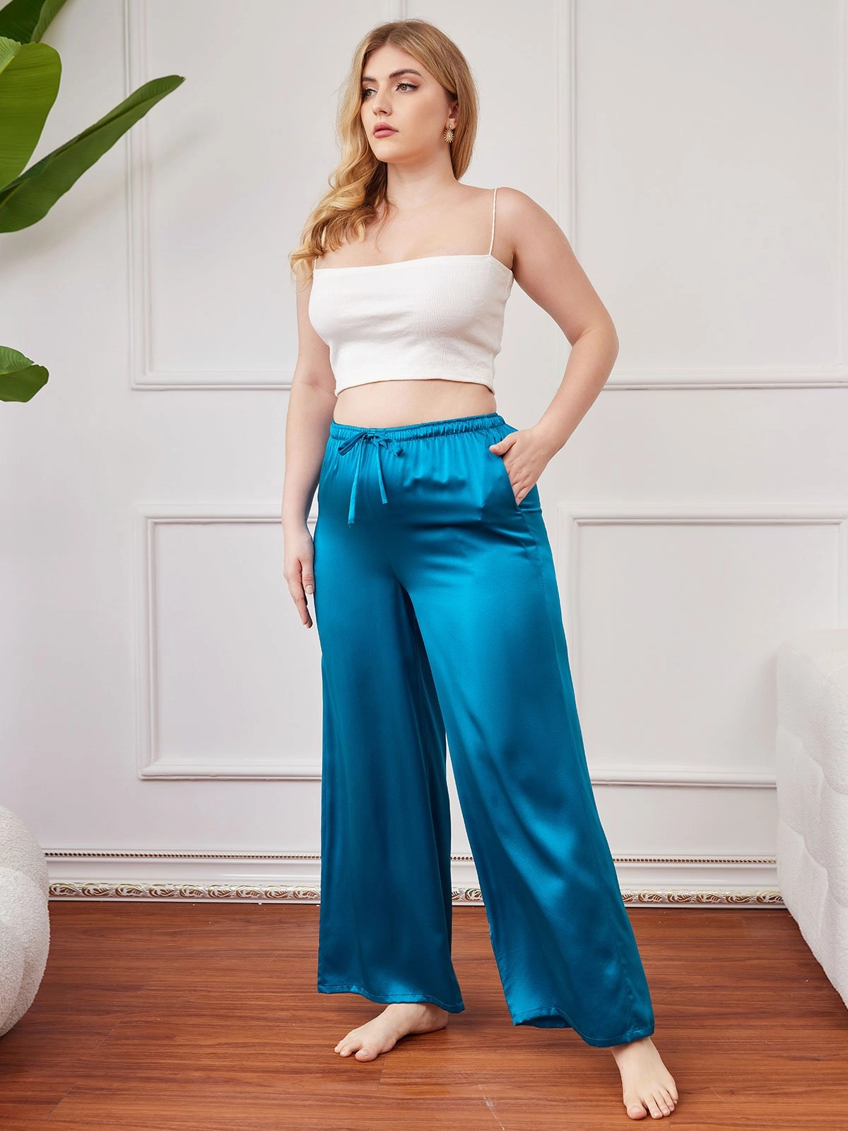 Pure Silk Plus Size Casual Women's Pants