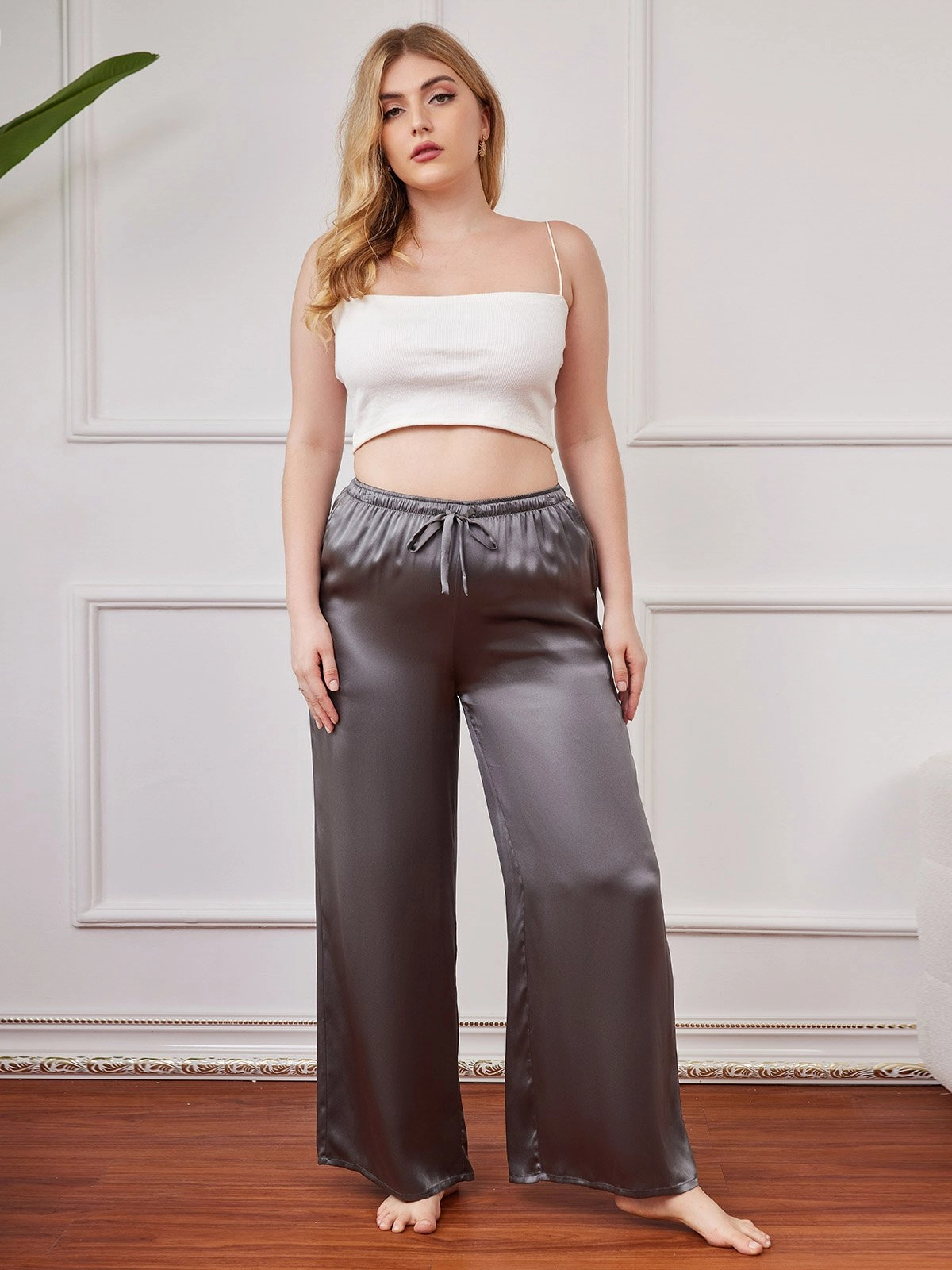 Pure Silk Plus Size Casual Women's Pants