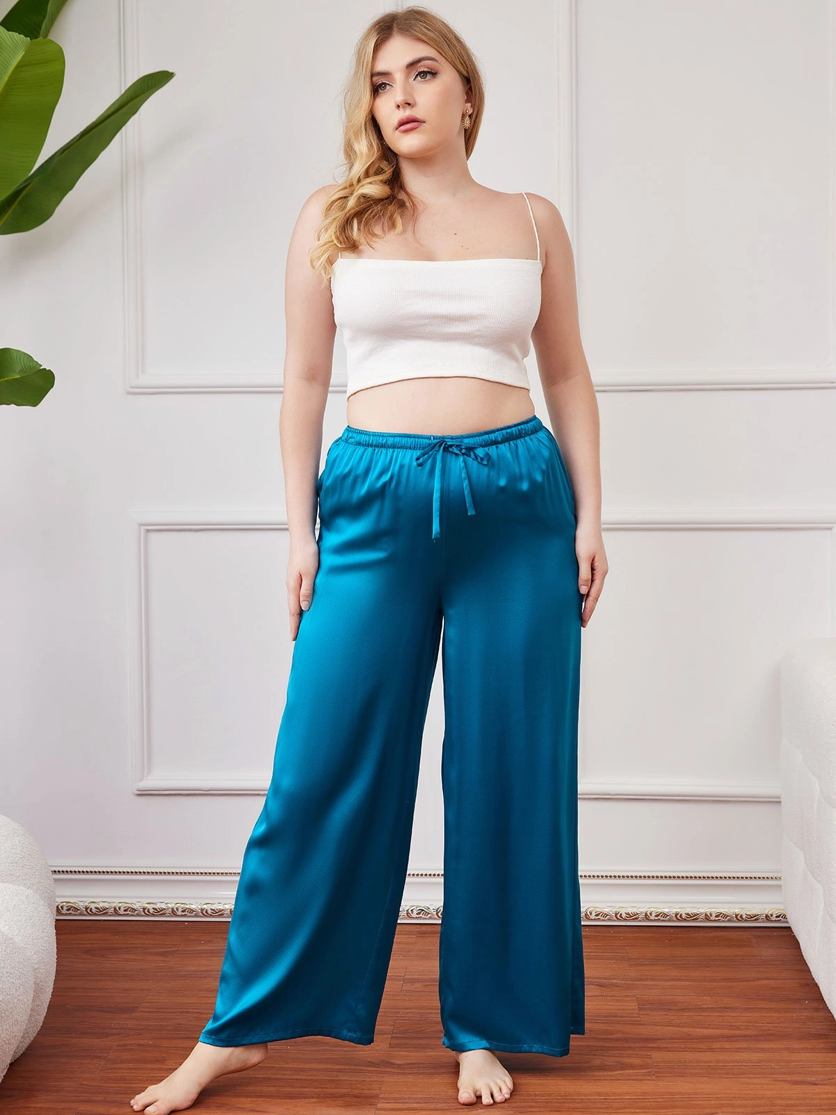 Pure Silk Plus Size Casual Women's Pants