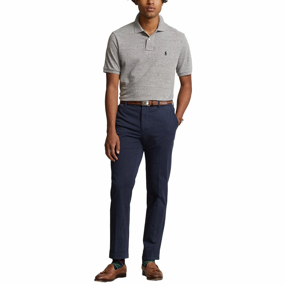 Ralph Lauren Mesh Custom Slim Fit Solid Golf Polo Canterbury Heather - FW24 Men
