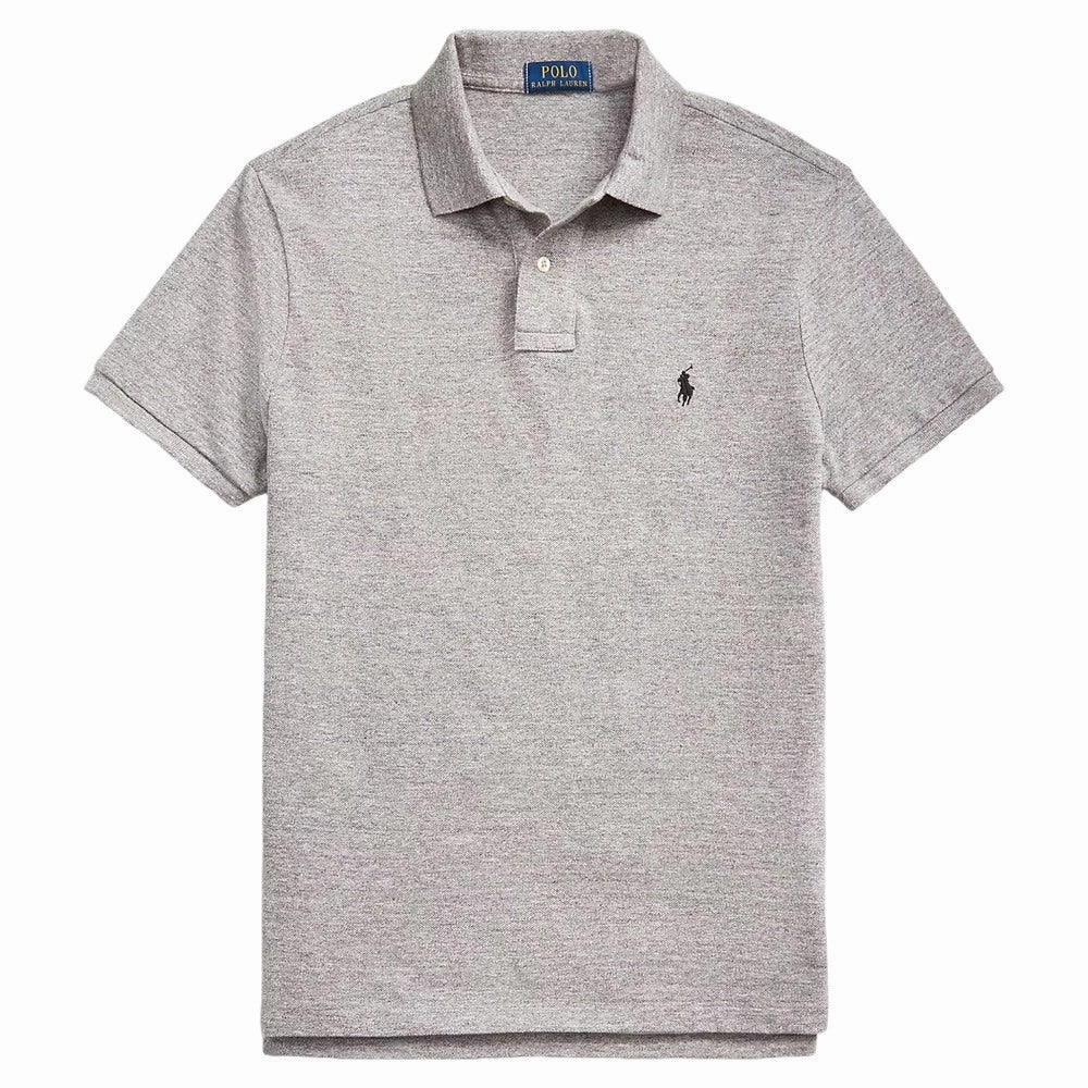 Ralph Lauren Mesh Custom Slim Fit Solid Golf Polo Canterbury Heather - FW24 Men