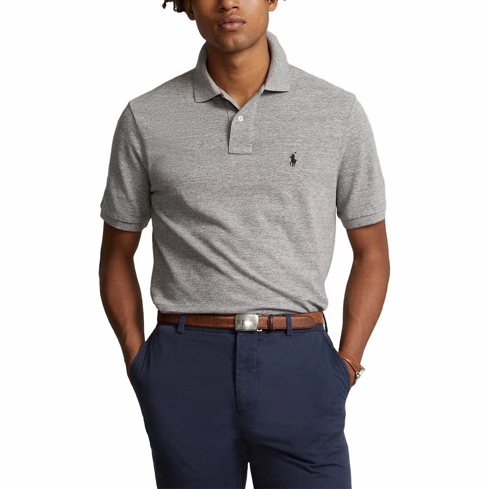 Ralph Lauren Mesh Custom Slim Fit Solid Golf Polo Canterbury Heather - FW24 Men