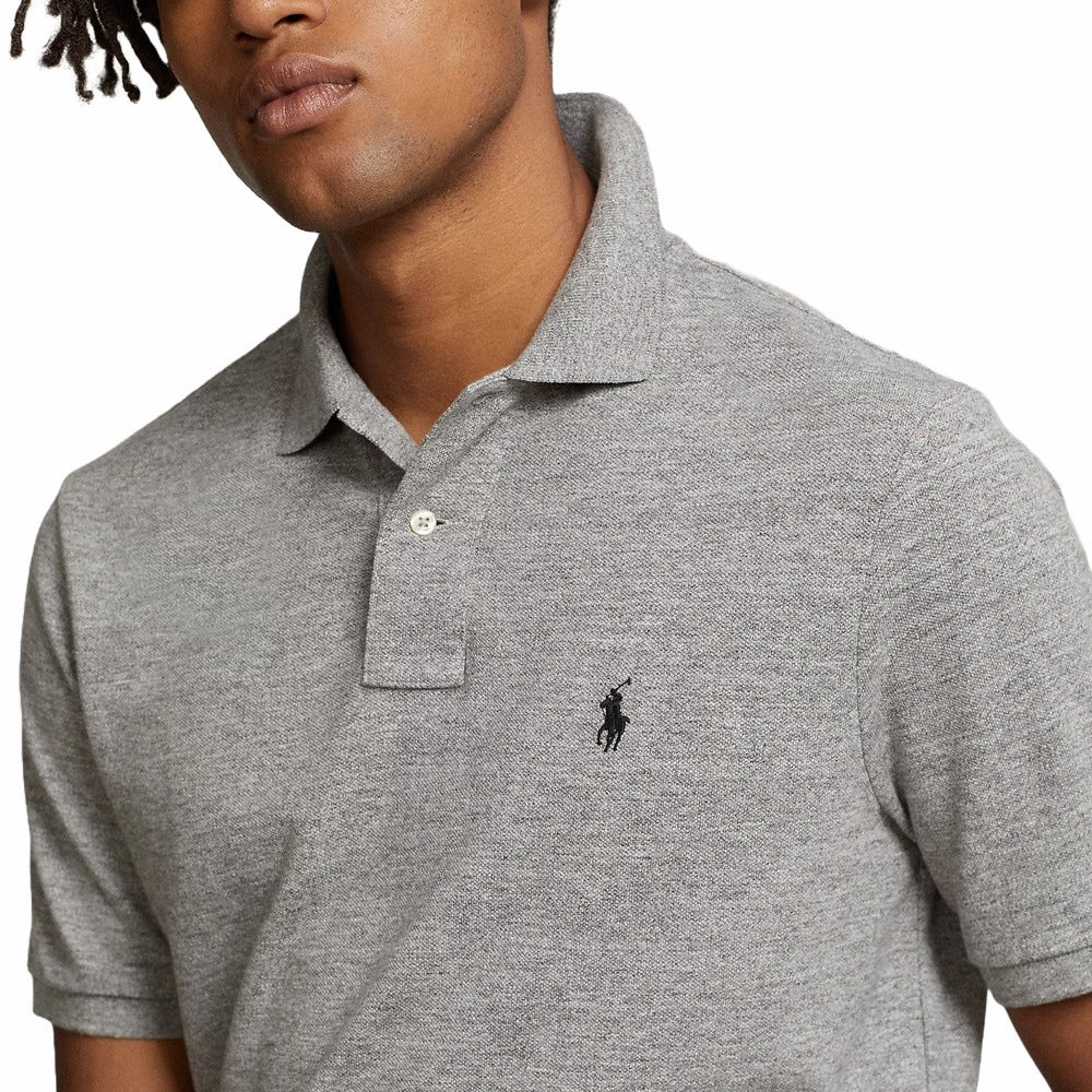 Ralph Lauren Mesh Custom Slim Fit Solid Golf Polo Canterbury Heather - FW24 Men