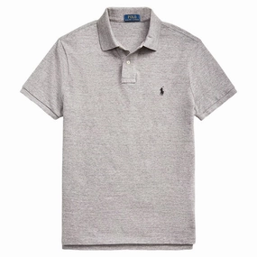 Ralph Lauren Mesh Custom Slim Fit Solid Golf Polo Canterbury Heather - FW24 Men