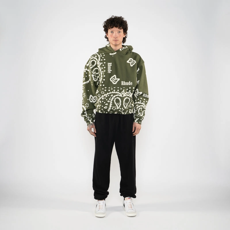 Rhude Bandana Hoodie - Olive