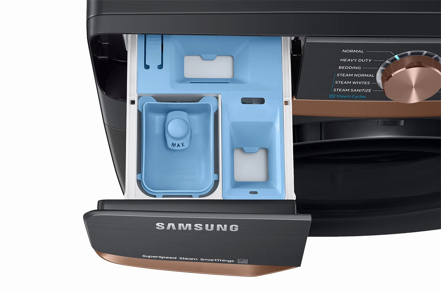 Samsung Black Stainless Steel Front Load Washer with Large Capacity and Super Speed (5.8cu.ft) - WF50BG8300AVUS