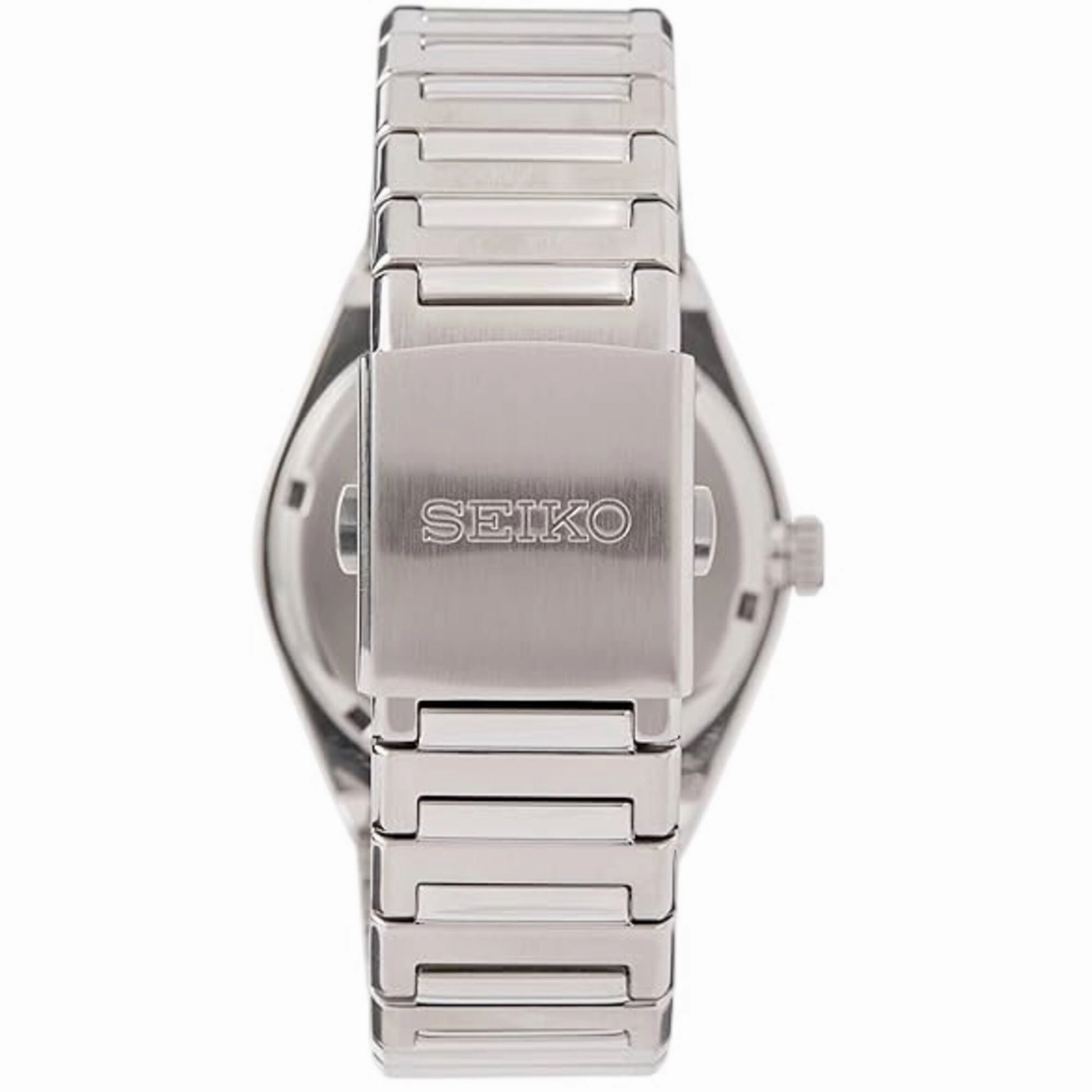 Seiko Men's Watch - Quartz Black Dial Silver Steel Bracelet Date Display | SUR557P1