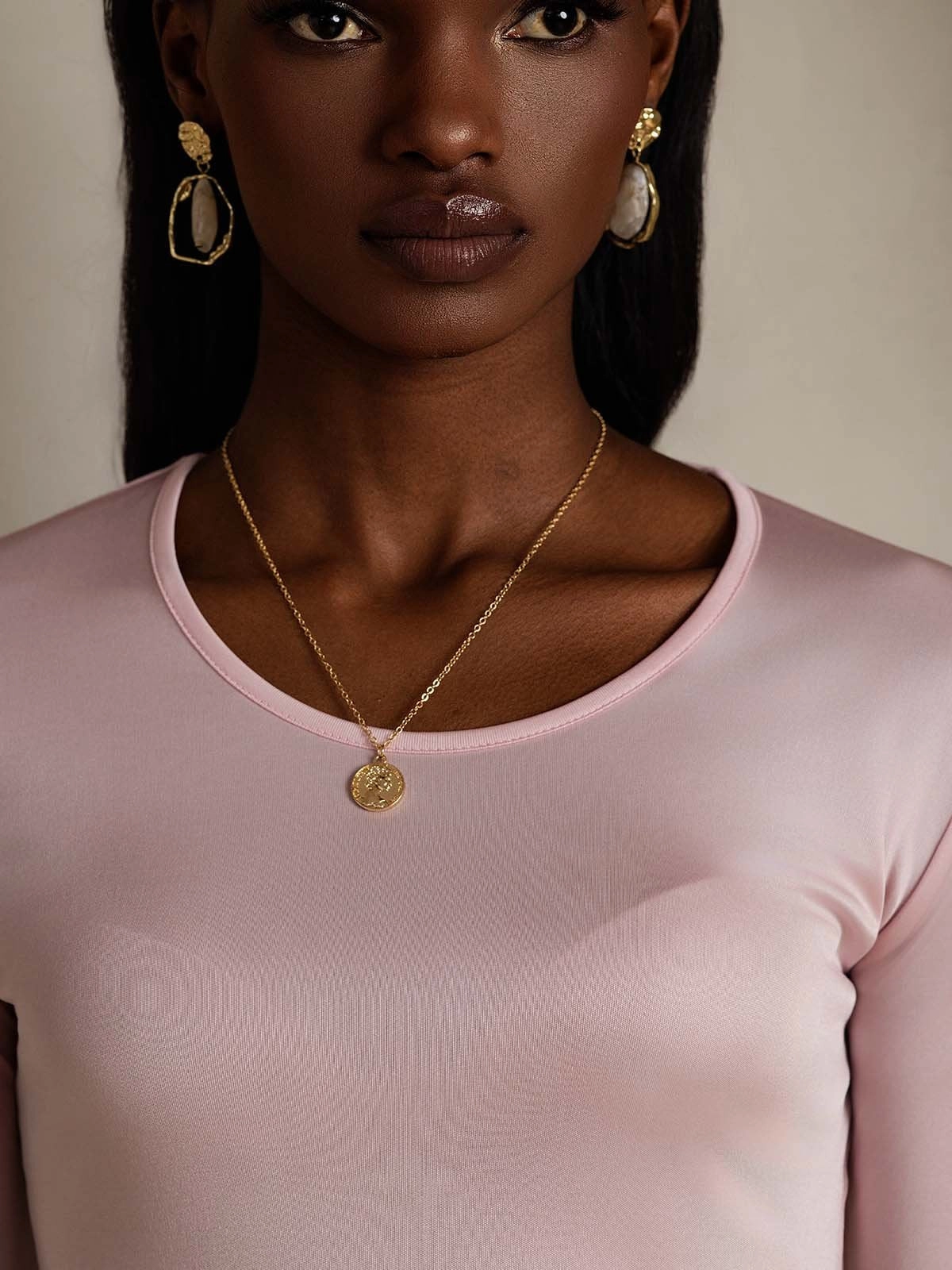 Silk Blend Round Neck Long-Sleeved T-Shirt