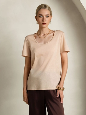 Silk Blend U-Neck Women's T-Shirt
