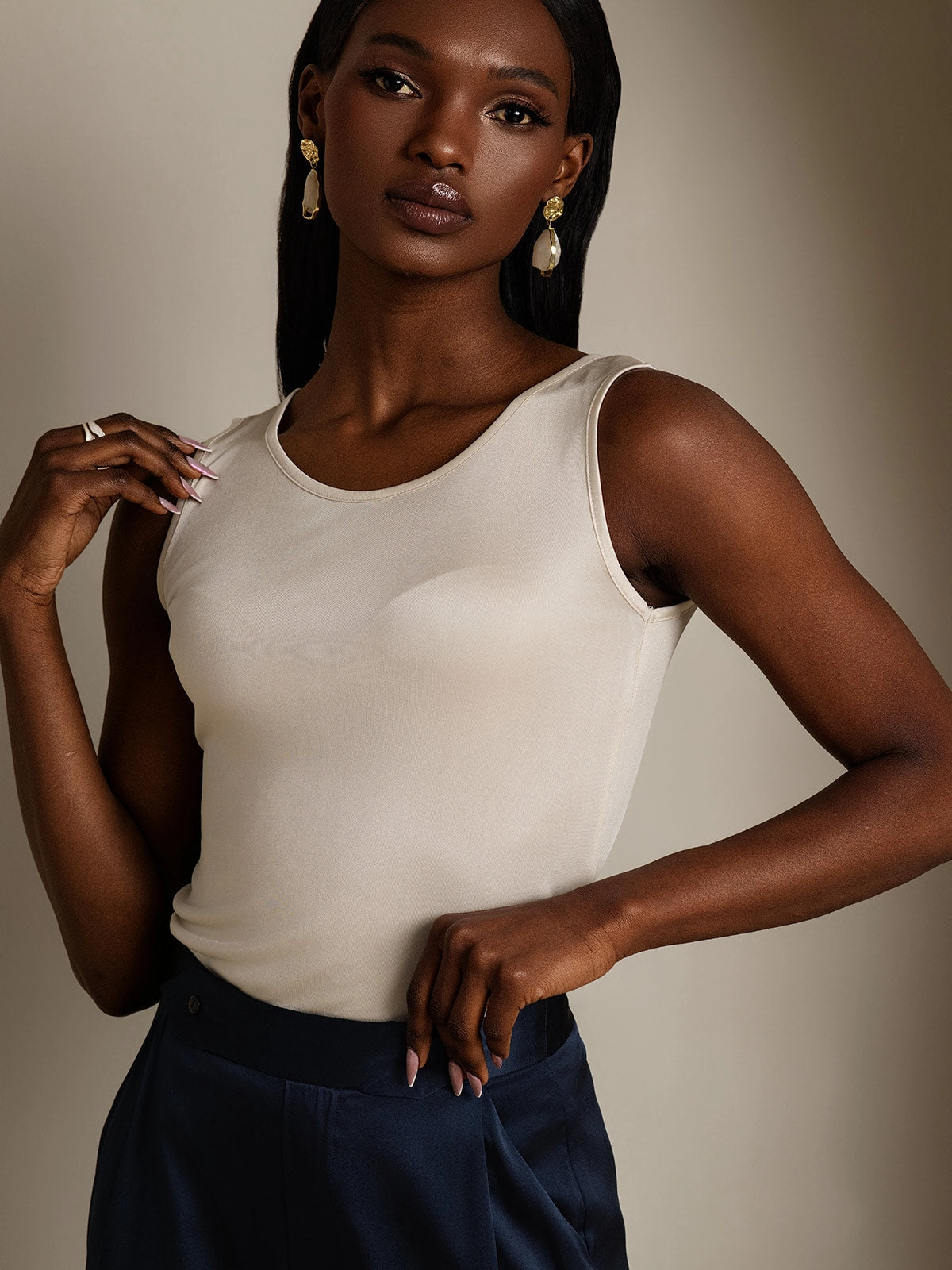 Silk Knitted Lounge Tank Top