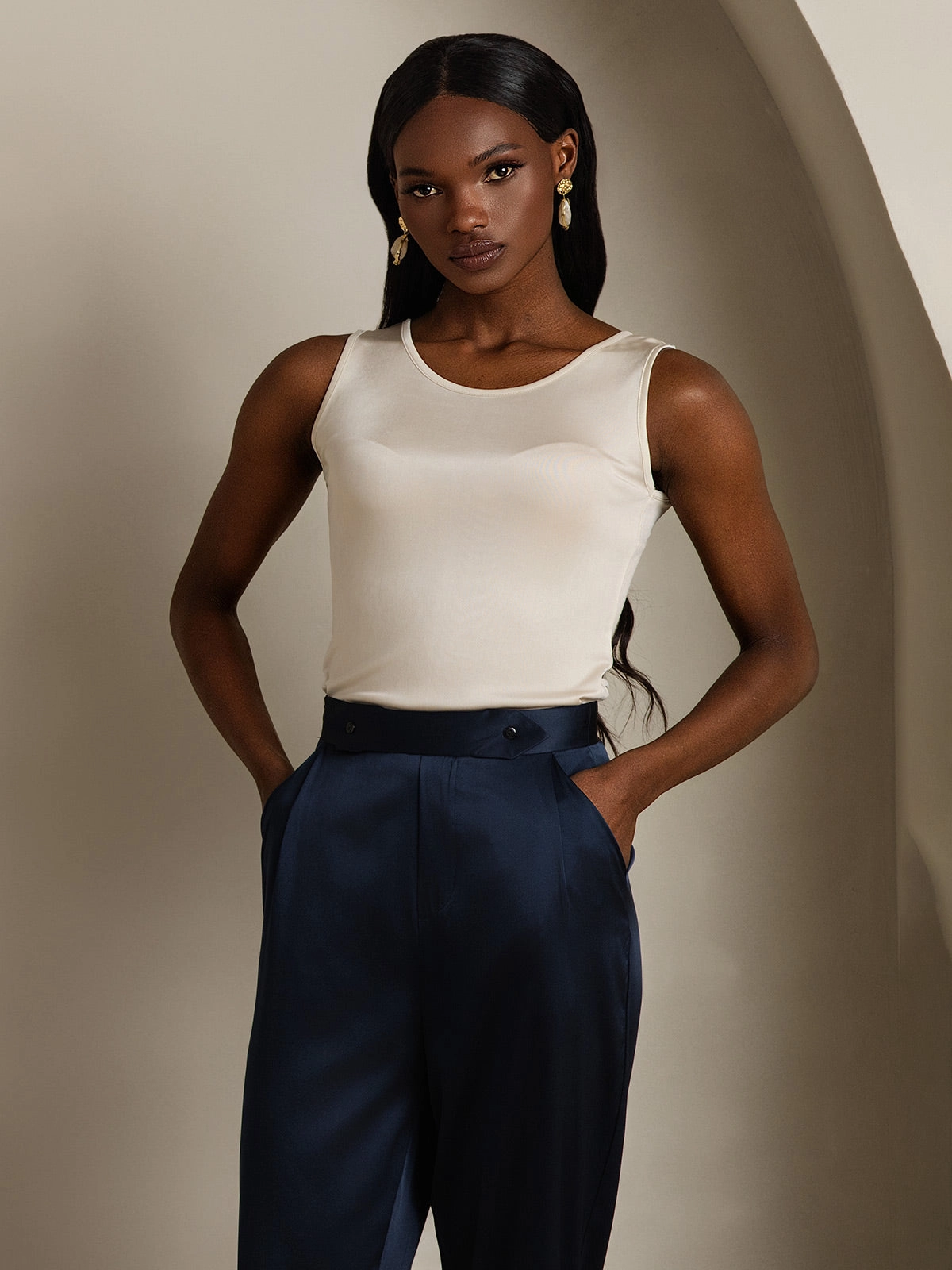 Silk Knitted Lounge Tank Top