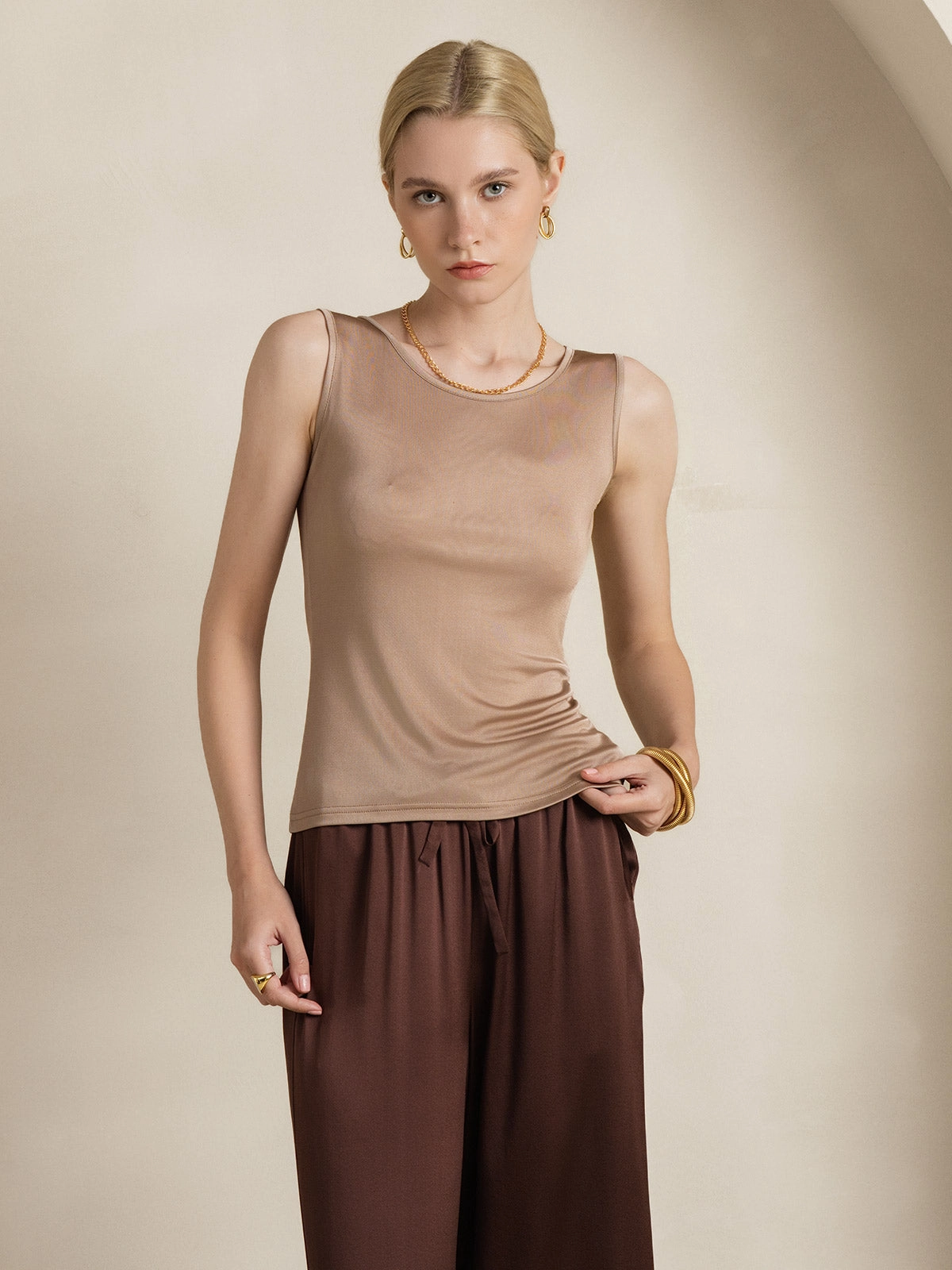 Silk Knitted Lounge Tank Top