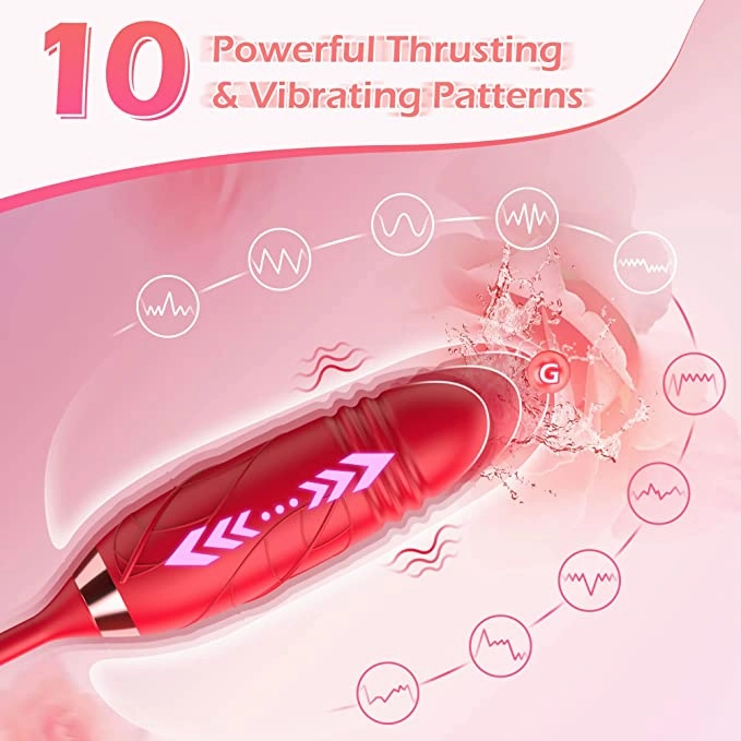 SilqSeduce - Rose Vibrator with Sucking & Thrusting