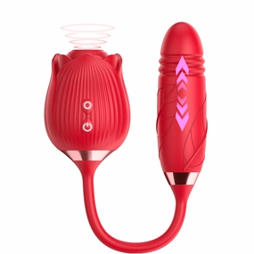 SilqSeduce - Rose Vibrator with Sucking & Thrusting