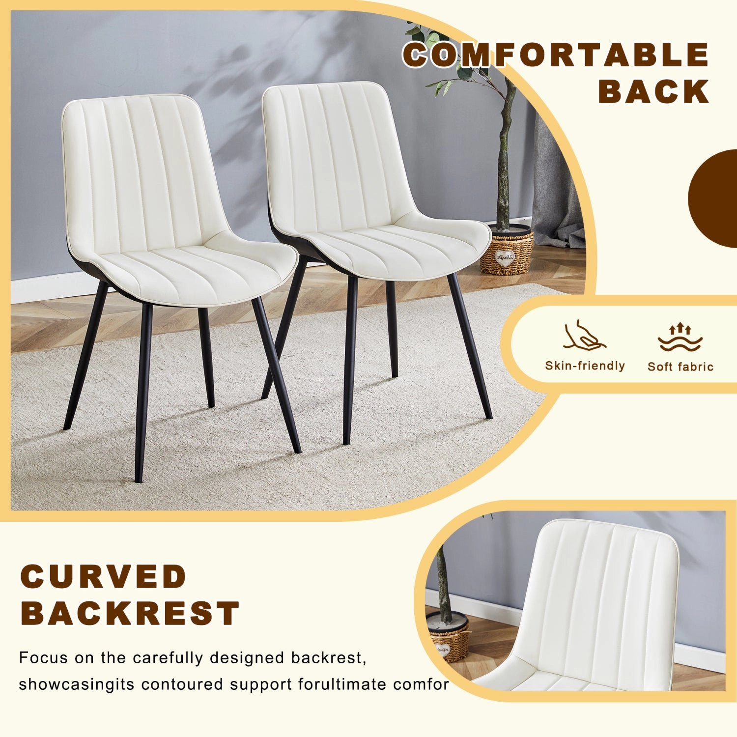 Streamdale 42" Round Dining Set: Gray Wood Table, 4 PU Chairs