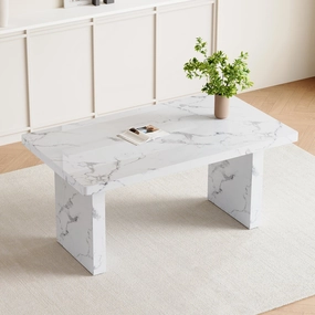 Streamdale Marble Pattern Dining Table - Luxurious & Low-Key (63")