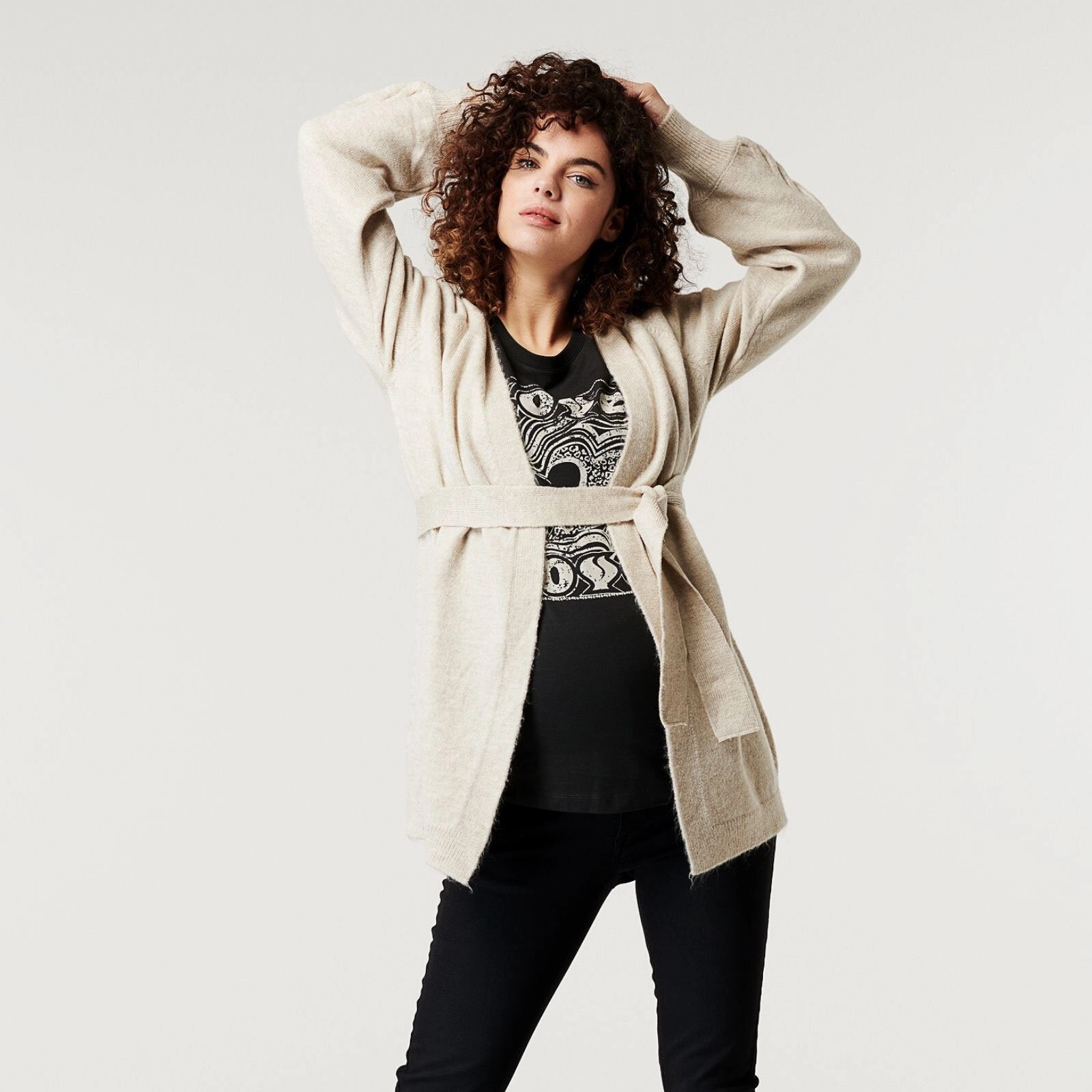 Supermom Cardigan Broadway Long Sleeve - Oatmeal