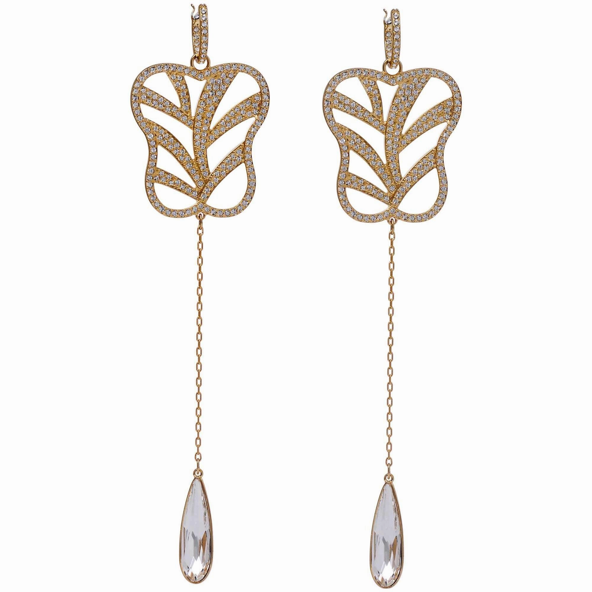 Swarovski Women's Earrings - My Hero Yellow Gold Plated and White Crystal | 5492862