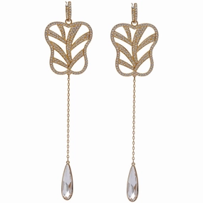 Swarovski Women's Earrings - My Hero Yellow Gold Plated and White Crystal | 5492862
