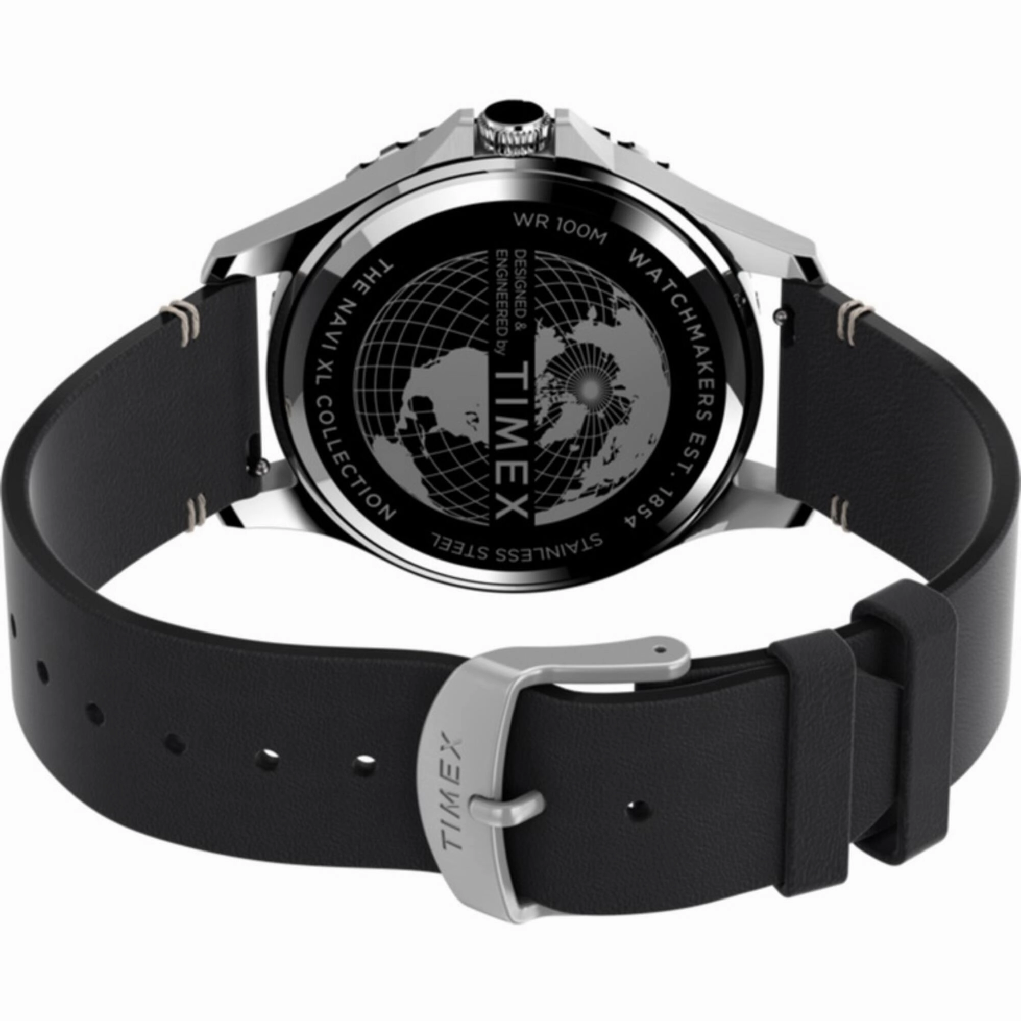 Timex Men's Watch - Navi XL Black Round Dial Stainless Steel Case Strap | TW2V45300VQ
