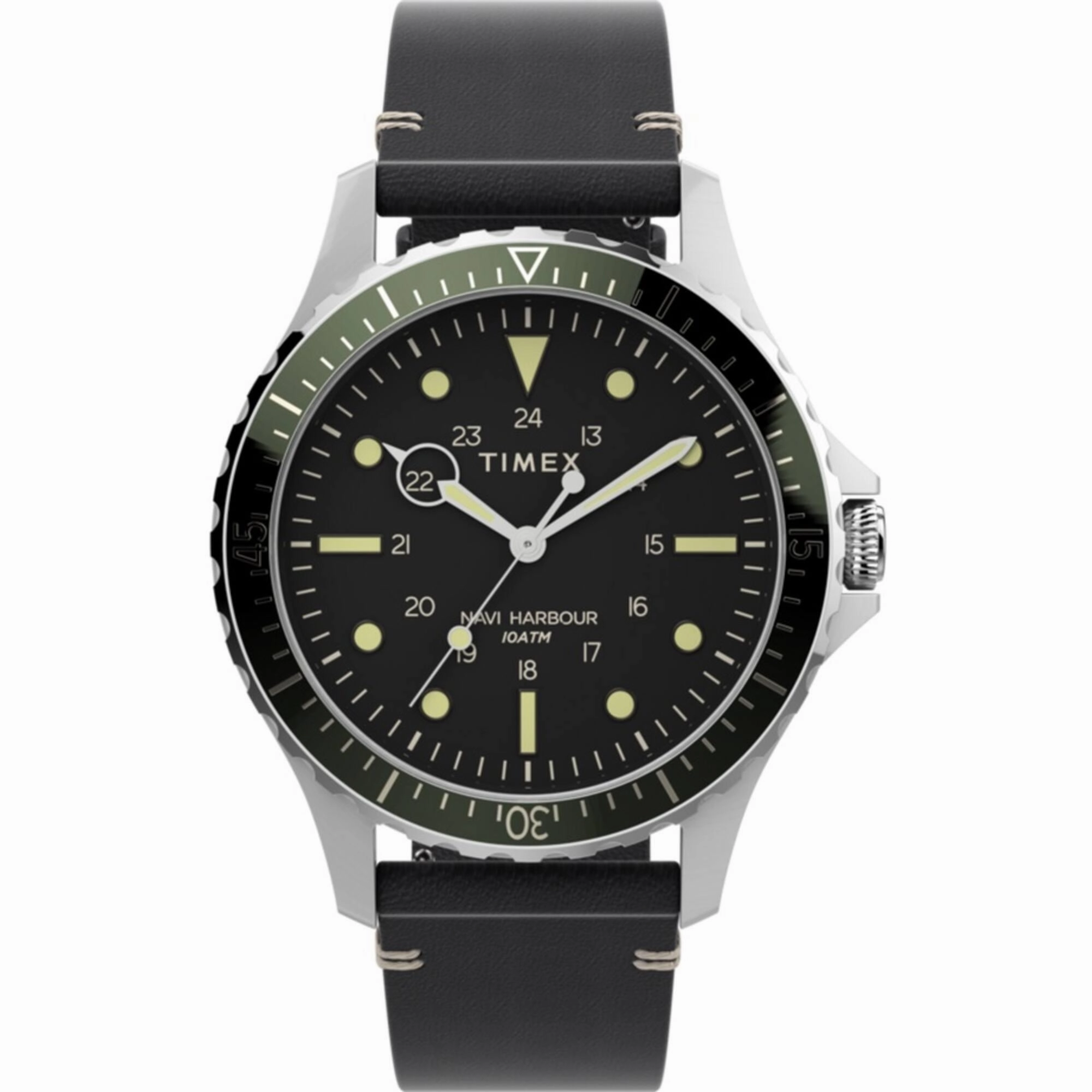 Timex Men's Watch - Navi XL Black Round Dial Stainless Steel Case Strap | TW2V45300VQ