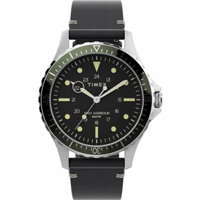 Timex Men's Watch - Navi XL Black Round Dial Stainless Steel Case Strap | TW2V45300VQ