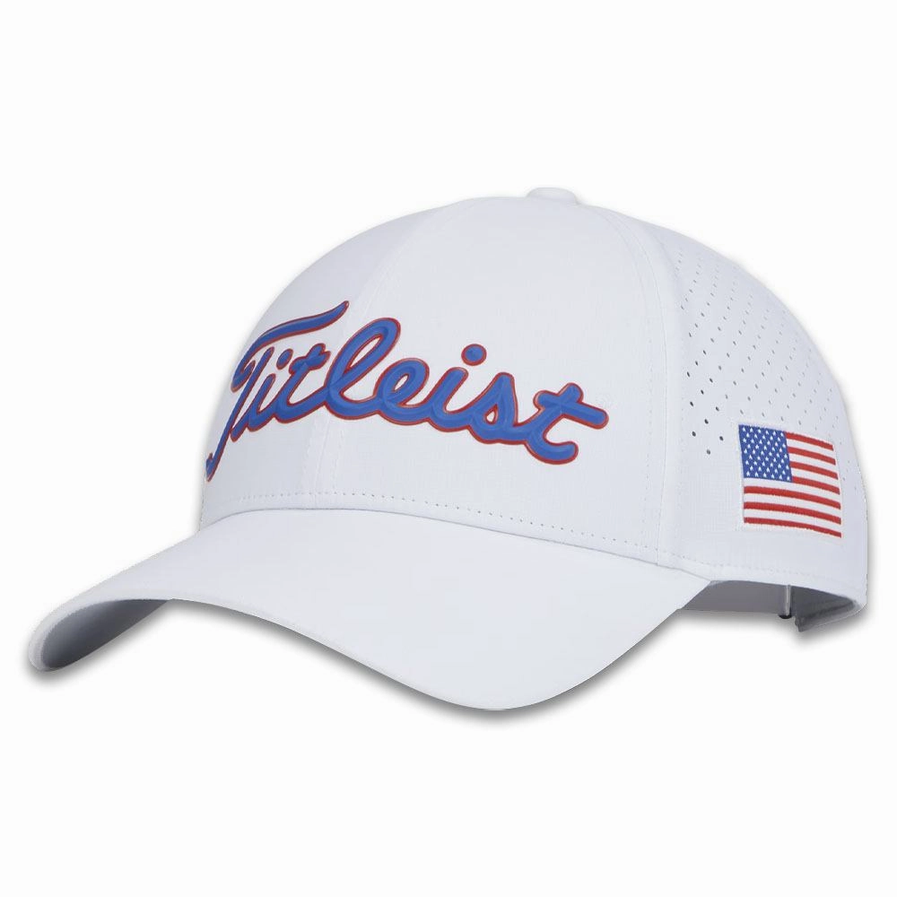 Titleist Players Tech Golf Cap White/Royal/Red - 24 Men