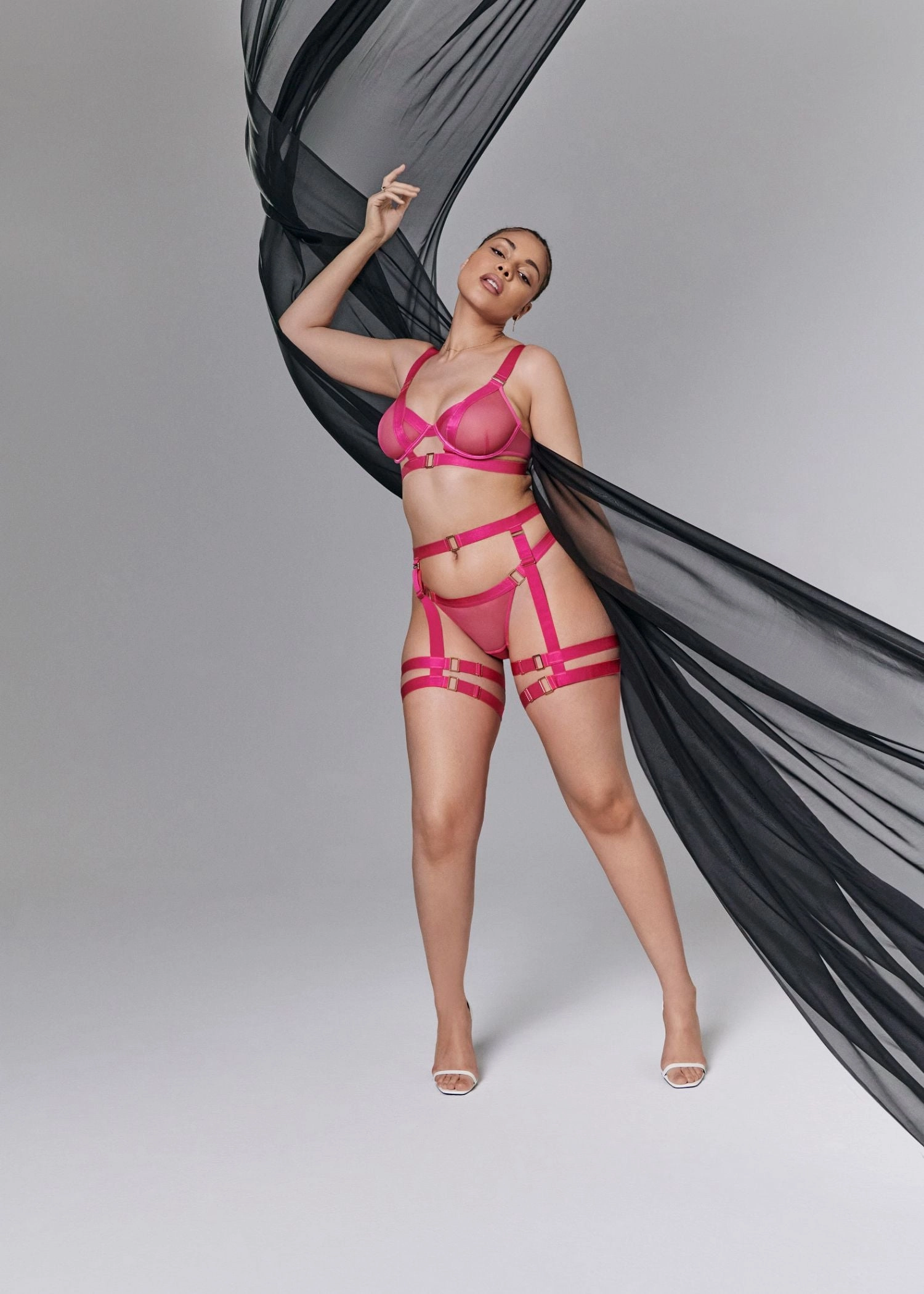 Trinity Thigh Harness (Fuchsia Pink)