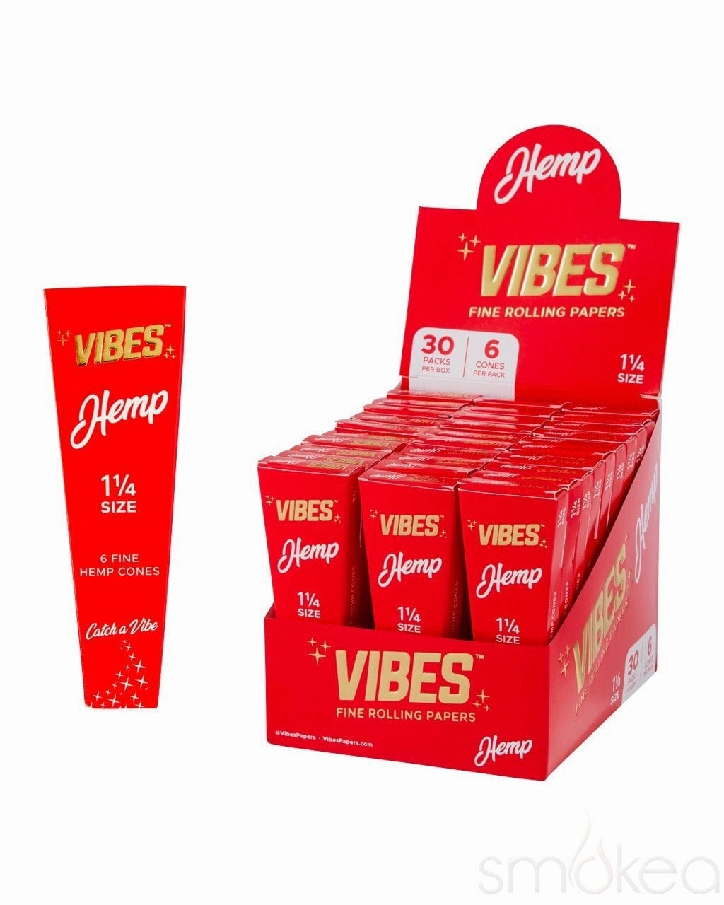 Vibes 1 1/4 Hemp Pre Rolled Cones (6-Pack)