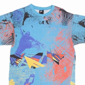 VINTAGE NIKE FLIGHT ALL OVER PRINT JORDAN 1990S TEE SHIRT MEDIUM MADE IN USA