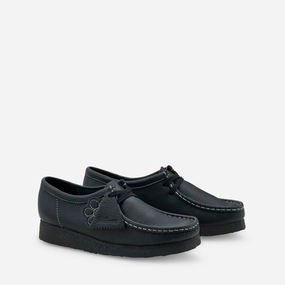 Women's Wallabee Black Tumbled Leather
